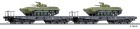 01629 Tillig Set of 2 Heavy duty Flat cars loaded with BMP1 armored vehicles
